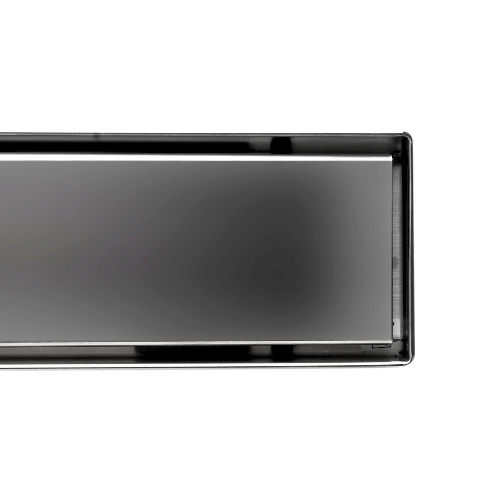 24" Modern Polished Stainless Steel Linear Shower Drain with Solid Cover. Picture 5