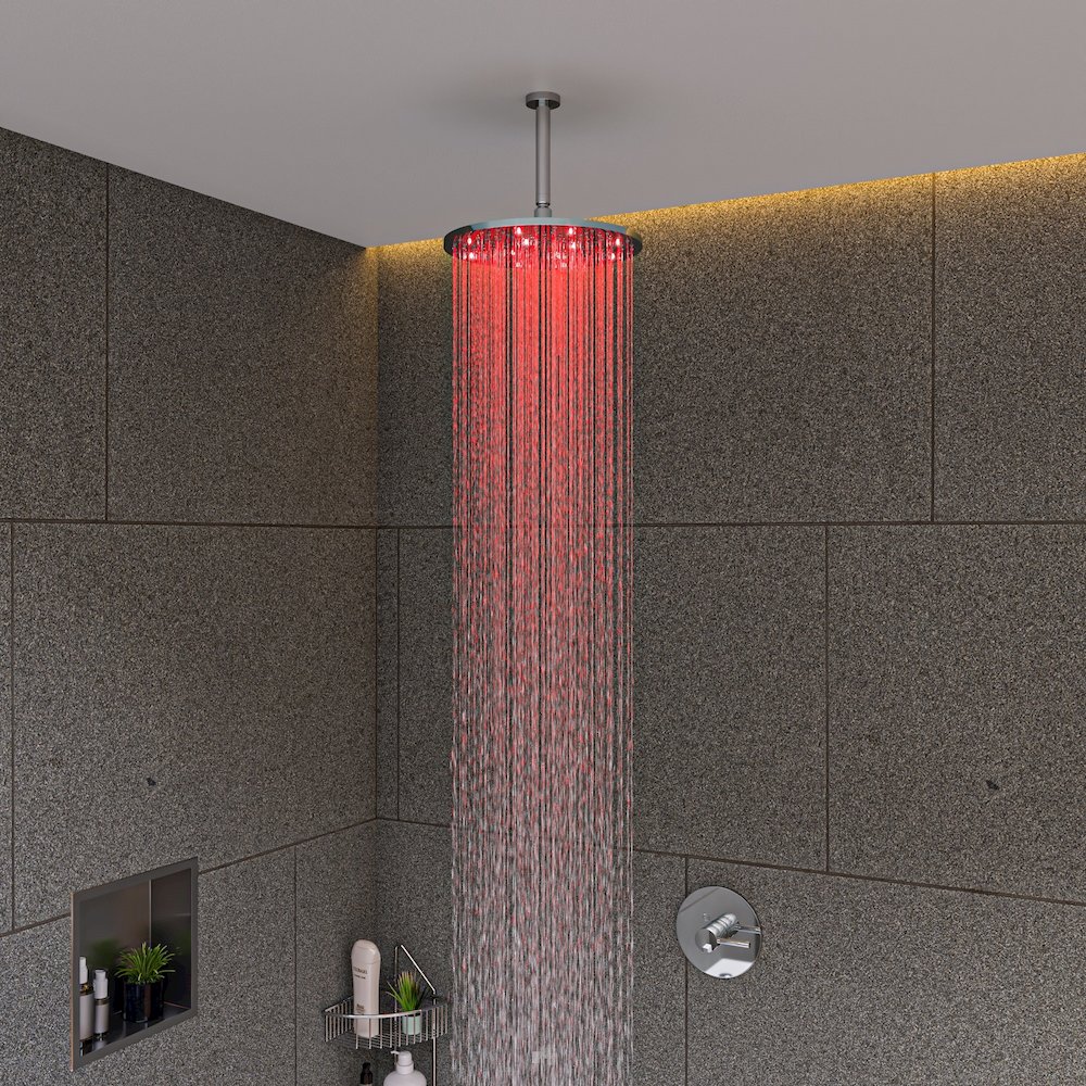 Polished Chrome 6" Round Ceiling Shower Arm. Picture 6