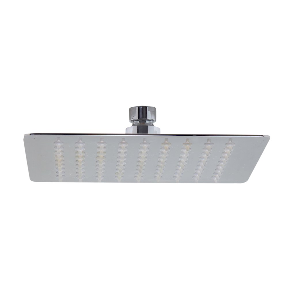Solid Polished Stainless Steel 8" Square Ultra Thin Rain Shower Head. Picture 1