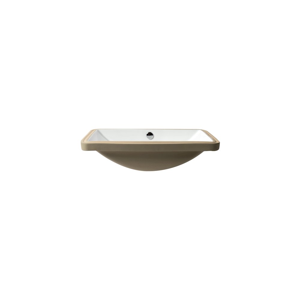 White 24" Rectangular Undermount Ceramic Sink. Picture 4