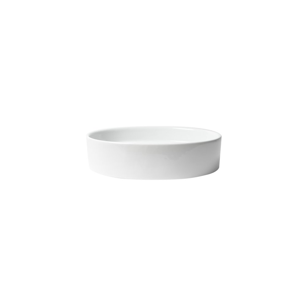 White 22" Oval Above Mount Ceramic Sink. Picture 4