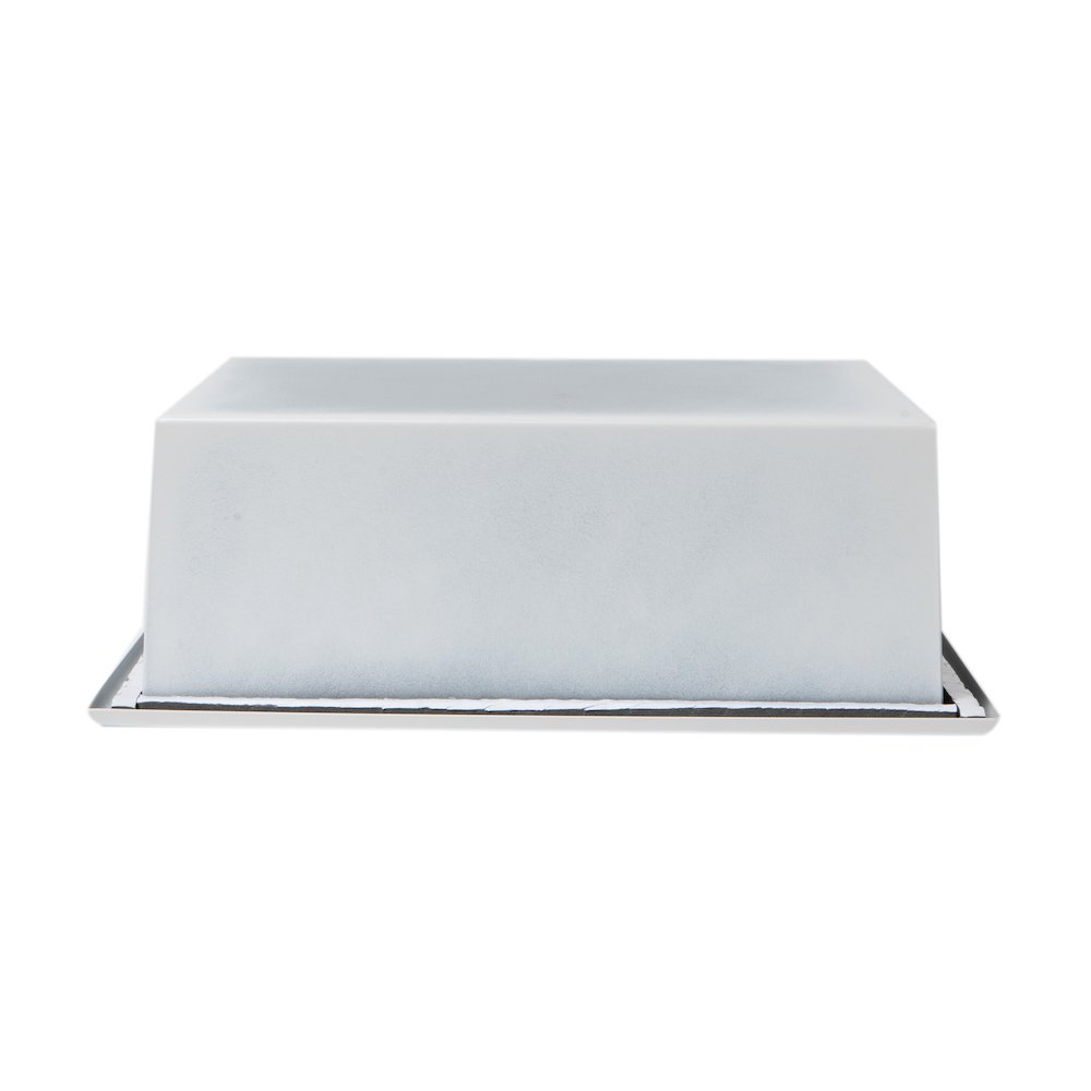 12" x 12" White Matte Stainless Steel Square Single Shelf Bath Shower Niche. Picture 7