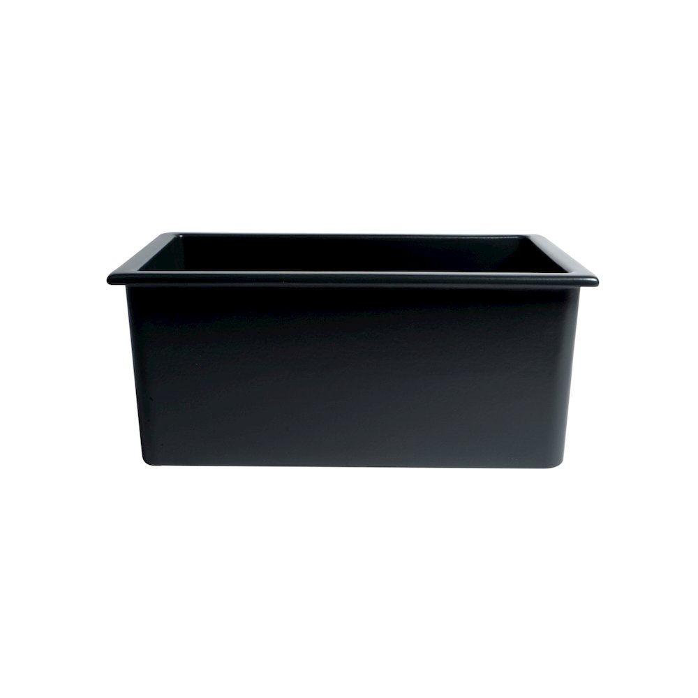 Black Matte 24" x 18" Fireclay Undermount / Drop In Fireclay Kitchen Sink. Picture 5