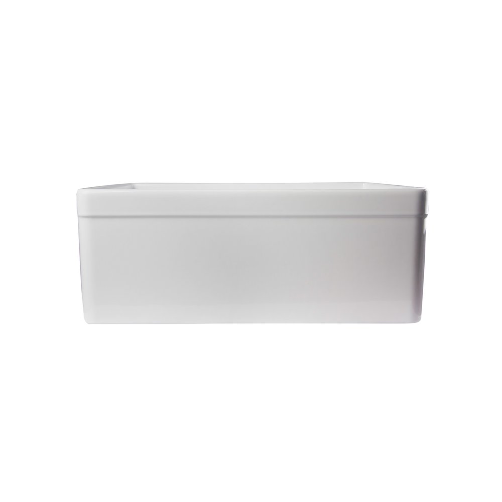 White 26" Decorative Lip Apron Single Bowl Fireclay Farmhouse Kitchen Sink. Picture 7