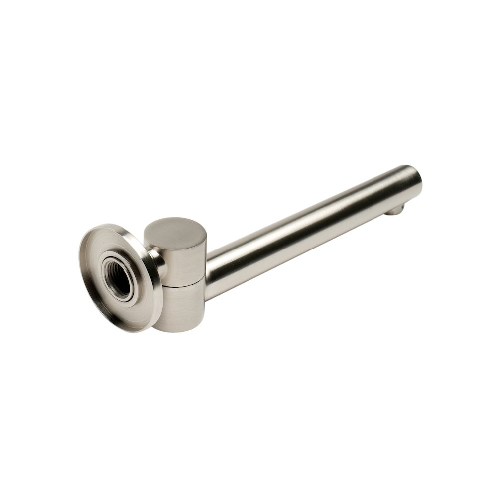 Brushed Nickel Round Foldable Tub Spout. Picture 4