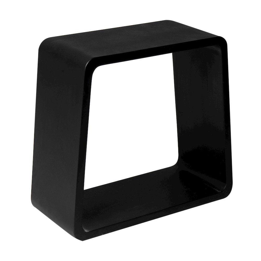 Black Matte Solid Surface Resin Bathroom / Shower Stool. Picture 1
