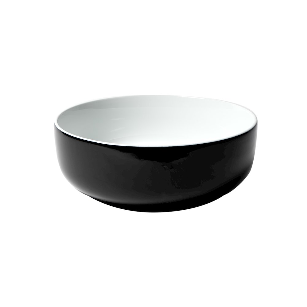 Black & White 15" Round Above Mount Ceramic Sink. Picture 5