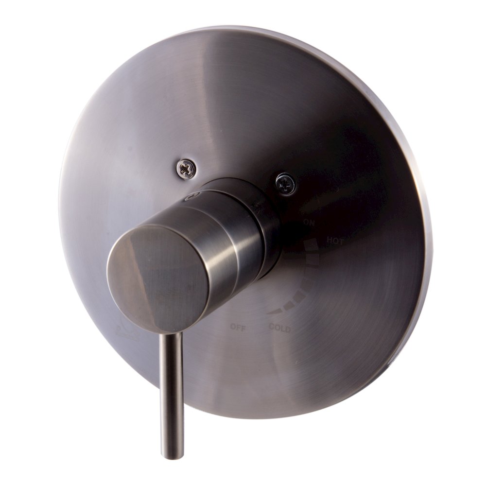 Brushed Nickel Pressure Balanced Round Shower Mixer. Picture 1