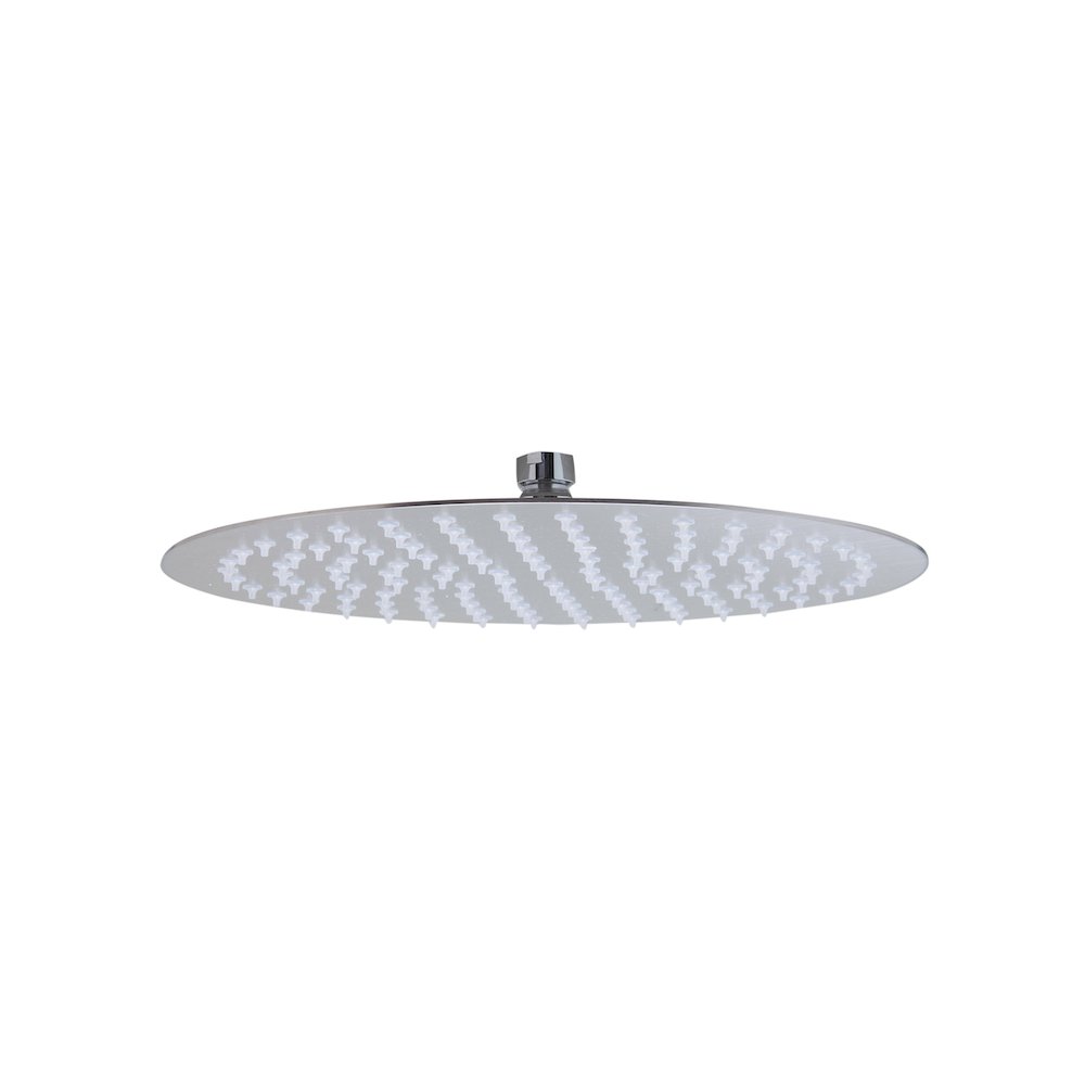 Solid Brushed Stainless Steel 12" Round Ultra Thin Rain Shower Head. Picture 1