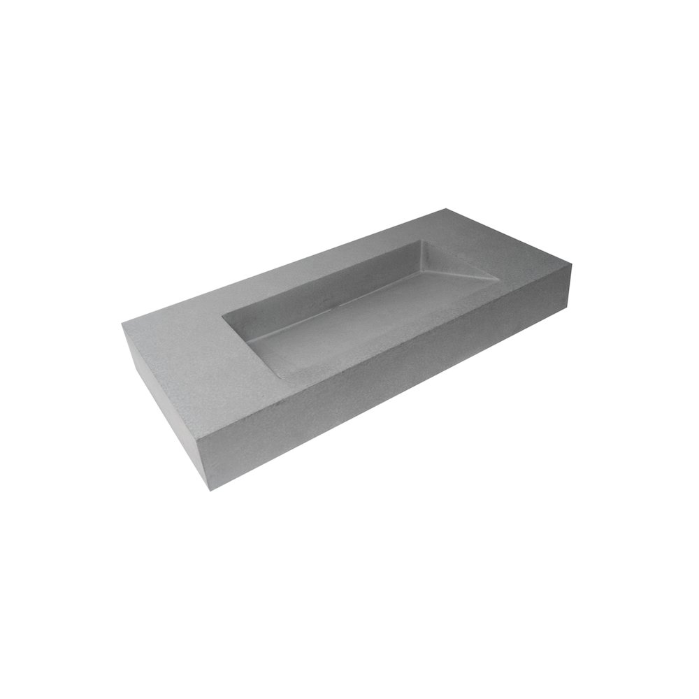 40" Solid Concrete Rectangular Countertop Sink. Picture 1