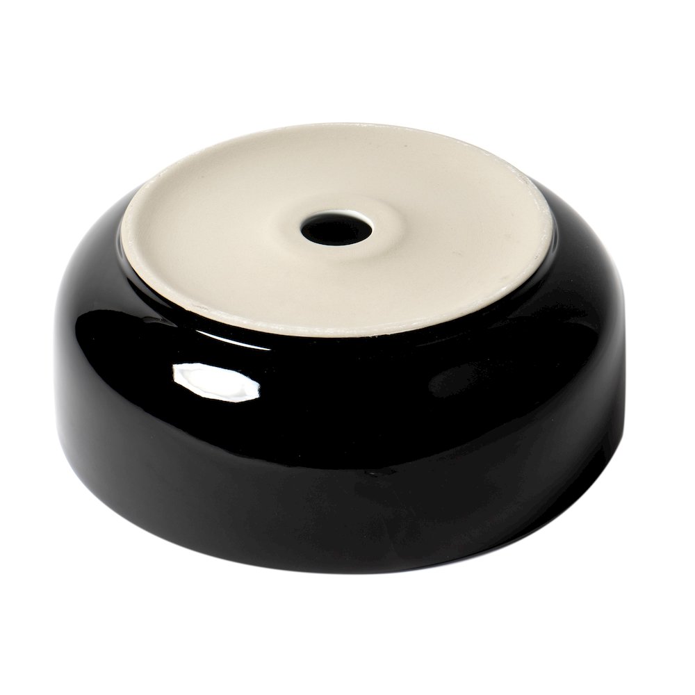 Black & White 15" Round Above Mount Ceramic Sink. Picture 4