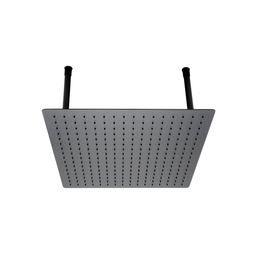 Matte Black Stainless Steel 20" Square Ultra-Thin Rain Shower Head. Picture 3