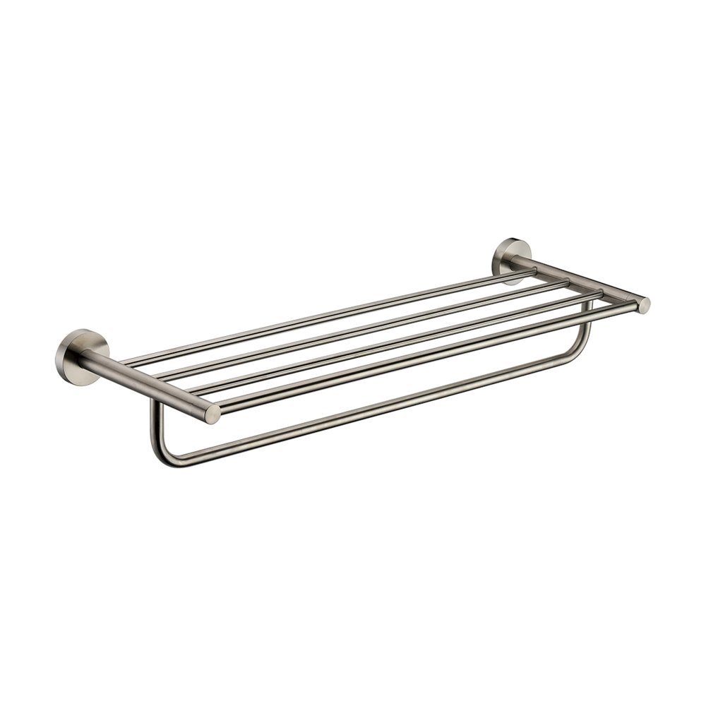Brushed Nickel 26 inch Towel Bar & Shelf Bathroom Accessory. Picture 1