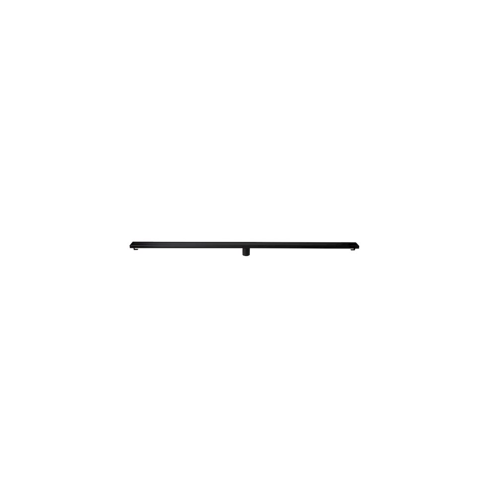 59" Black Matte Stainless Steel Linear Shower Drain with Solid Cover. Picture 1