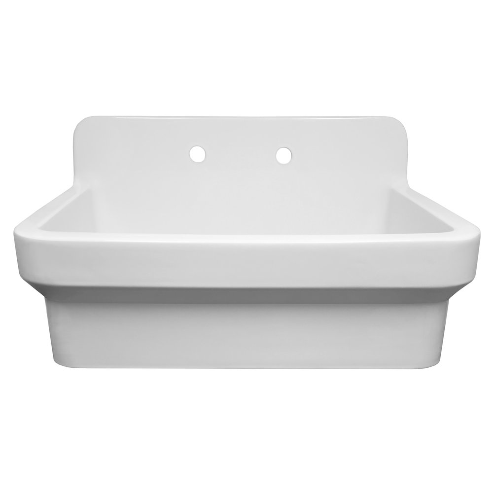 Old Fashioned Country Fireclay Utility Sink with High Backsplash. Picture 2