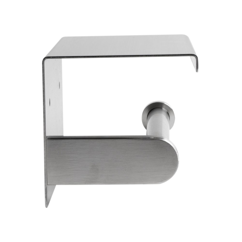 ALFI brand Brushed Stainless Steel Toilet Paper Holder with Shelf. Picture 5