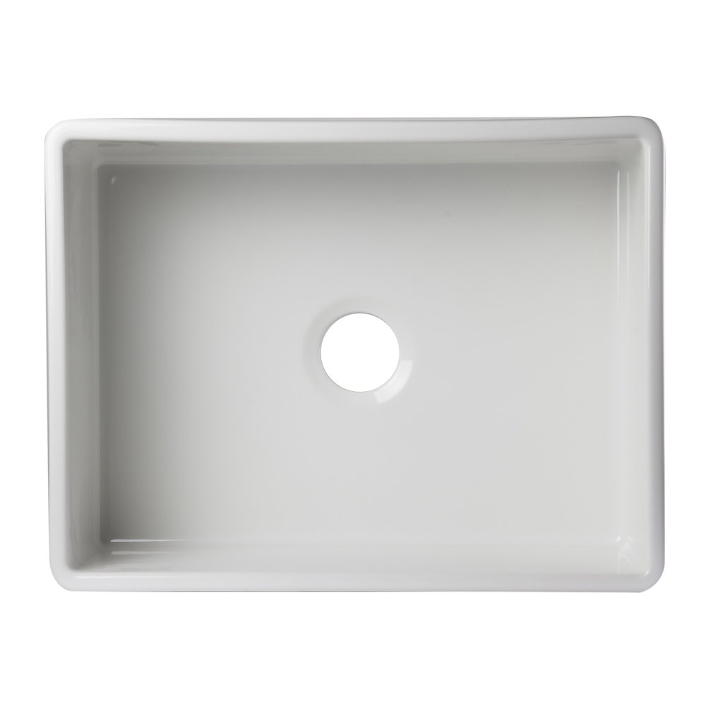White 26" Decorative Lip Apron Single Bowl Fireclay Farmhouse Kitchen Sink. Picture 8