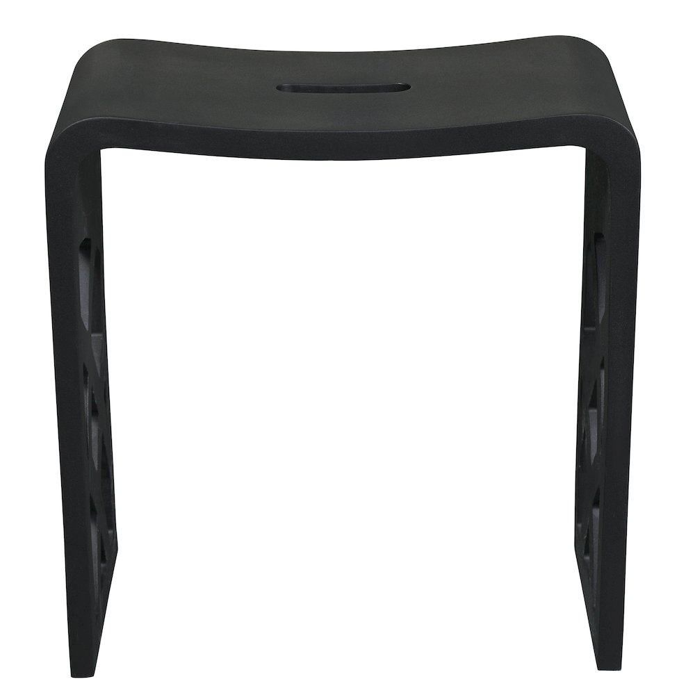 Black Matte Solid Surface Resin Bathroom / Shower Stool. Picture 8