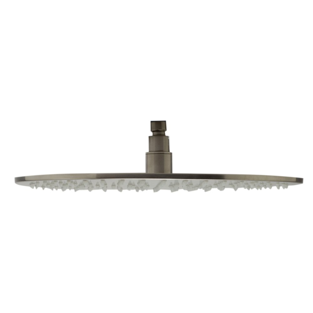Brushed Nickel 16" Round Multi Color LED Rain Shower Head. Picture 2