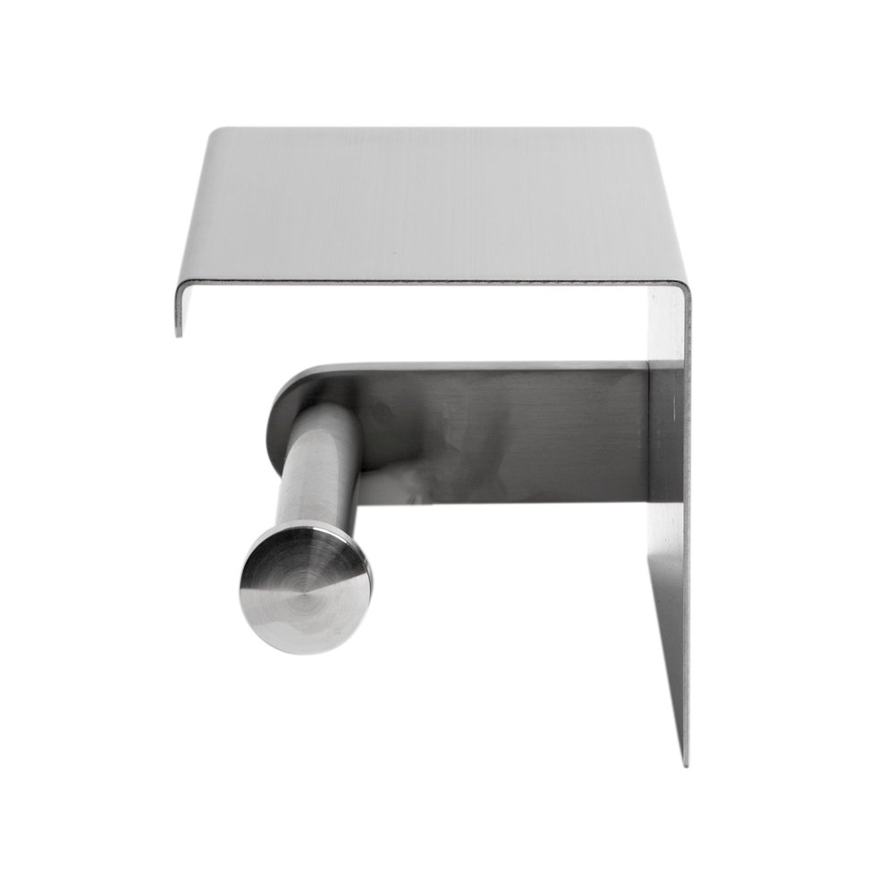 ALFI brand Brushed Stainless Steel Toilet Paper Holder with Shelf. Picture 6