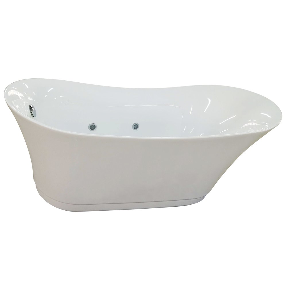 6 Foot White Free Standing Air Bubble Bathtub. Picture 2