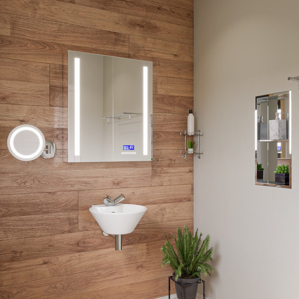 Polished Chrome Corner Mounted Double Glass Shower Shelf Bathroom Accessory. Picture 6