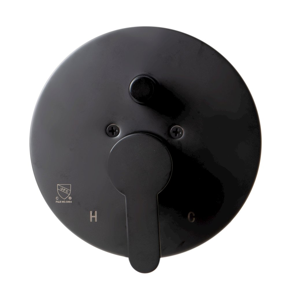 Black Matte Shower Valve with Rounded Lever Handle and Diverter. Picture 5