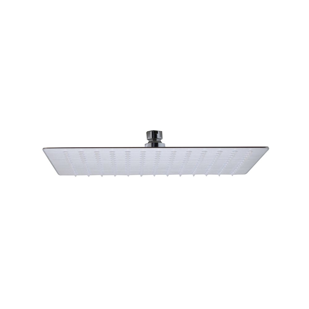 Solid Brushed Stainless Steel 12" Square Ultra Thin Rain Shower Head. Picture 1