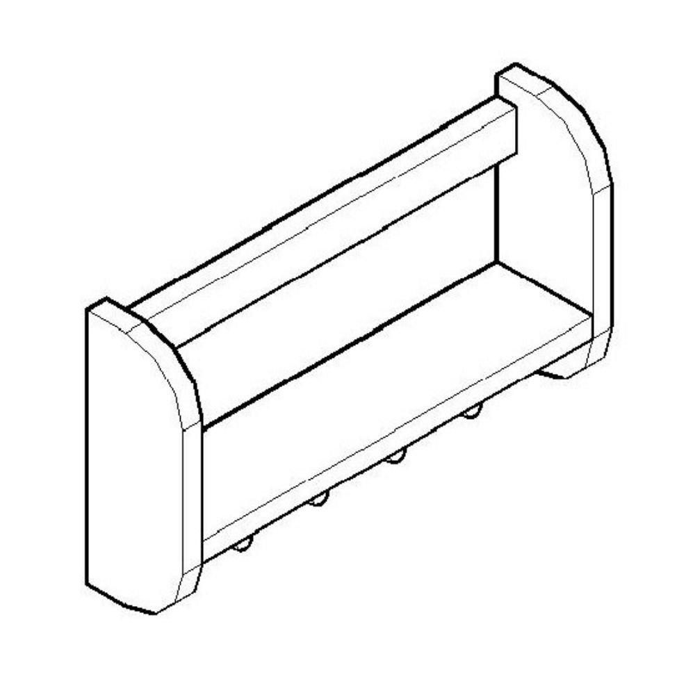 18" Wall Mounted Wooden Shelf & Hooks Bathroom Accessory. Picture 6