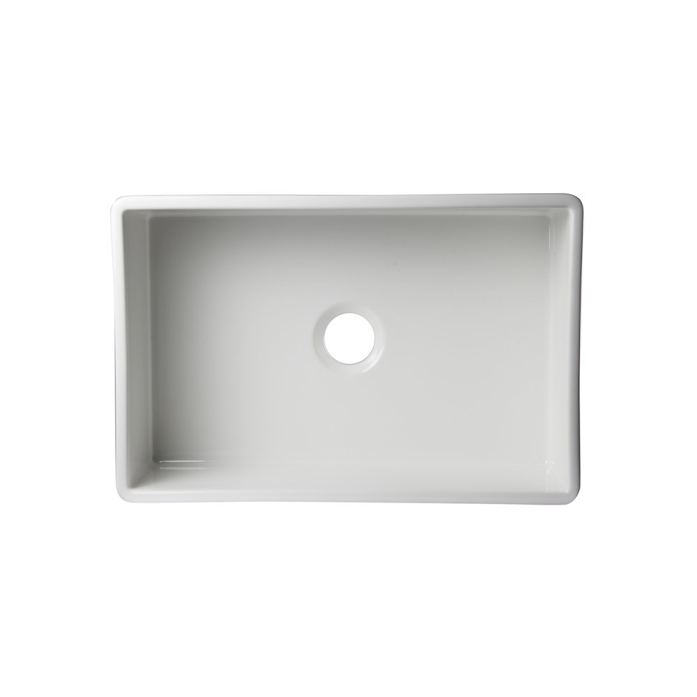White 30" Decorative Lip Apron Single Bowl Fireclay Farmhouse Kitchen Sink. Picture 5
