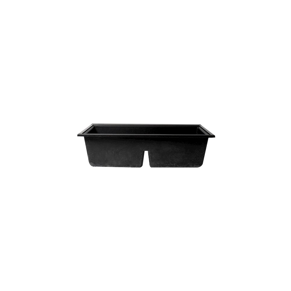 Black 33" Granite Composite Workstation Step Rim Double Bowl Undermount Sink. Picture 8