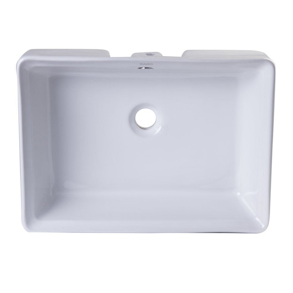 20" RECTANGULAR CERAMIC ABOVE MOUNT BASIN VESSEL SINK. Picture 3
