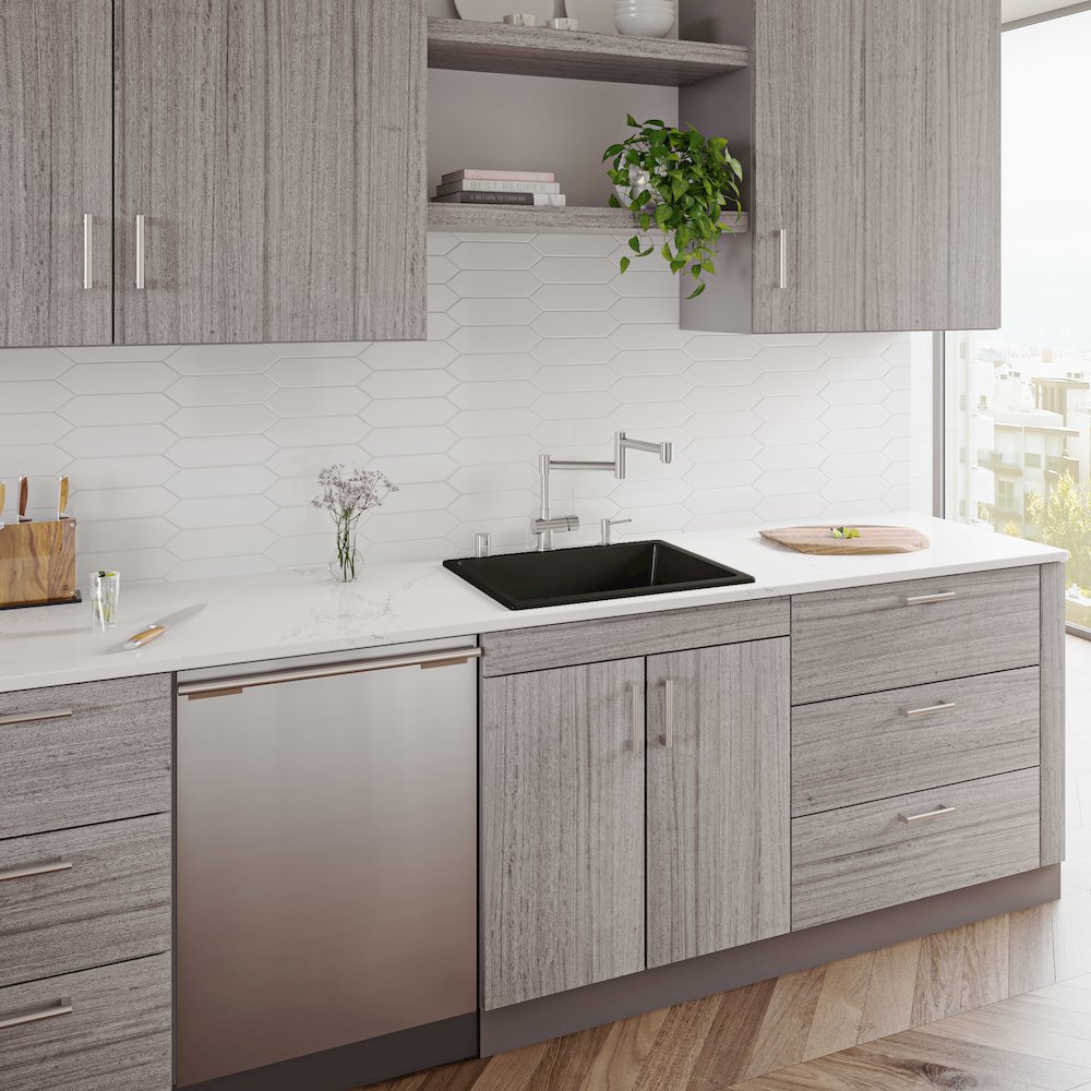 Black Matte 24" x 18" Fireclay Undermount / Drop In Fireclay Kitchen Sink. Picture 4