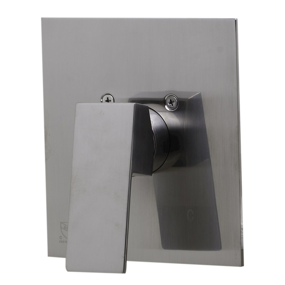 Brushed Nickel Shower Valve Mixer With Square Lever Handle. Picture 2
