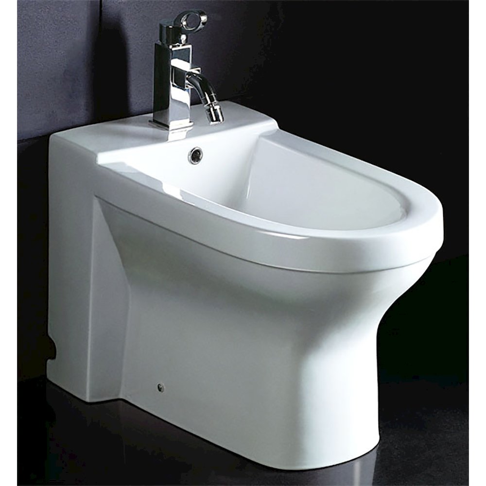White Ceramic Bathroom Bidet with Elongated Seat. Picture 6