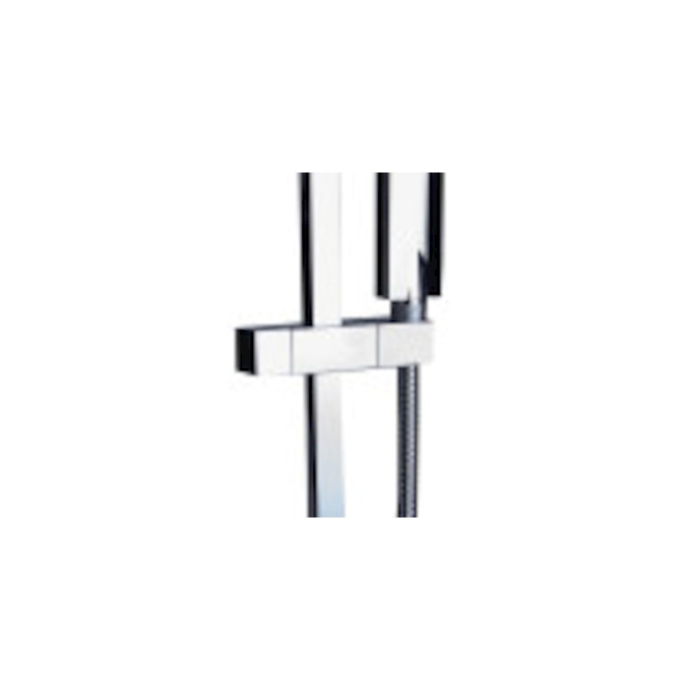Polished Chrome Sliding Rail Hand Held Shower Head Set With Hose. Picture 4