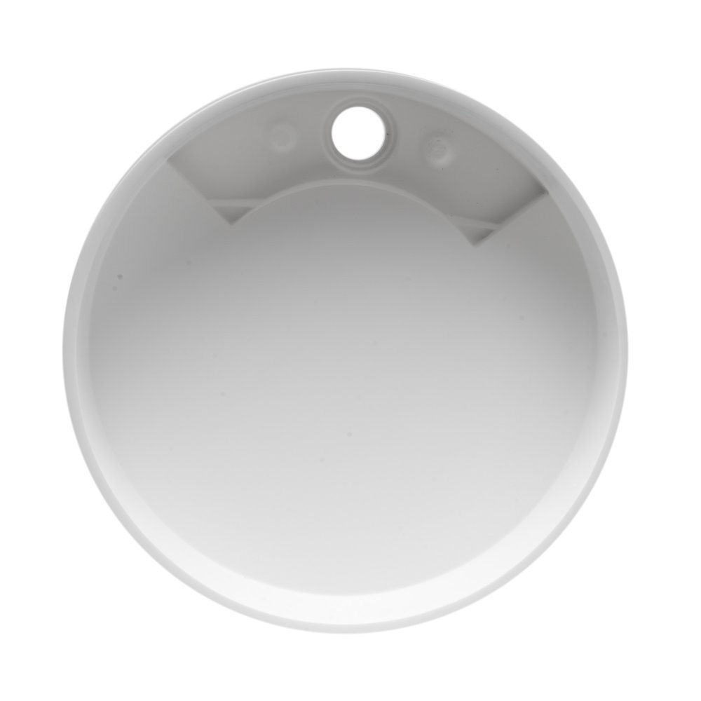 15" Round White Matte Solid Surface Resin Sink. Picture 6