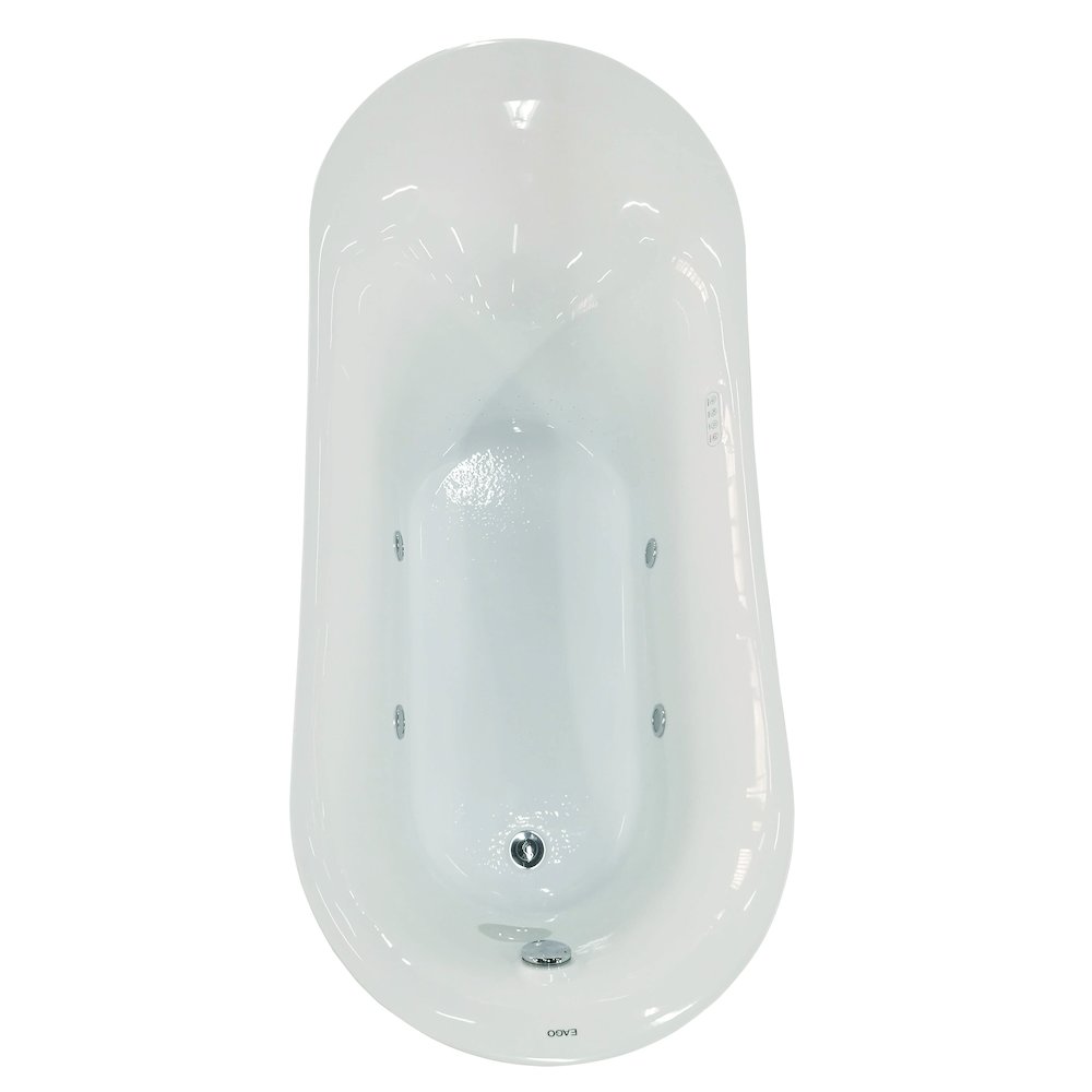 6 Foot White Free Standing Air Bubble Bathtub. Picture 3