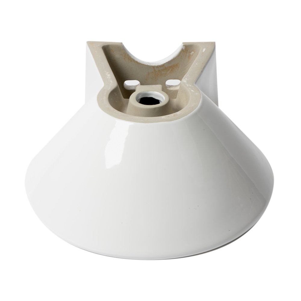 White 17" Round Wall Mounted Ceramic Sink with Faucet Hole. Picture 9