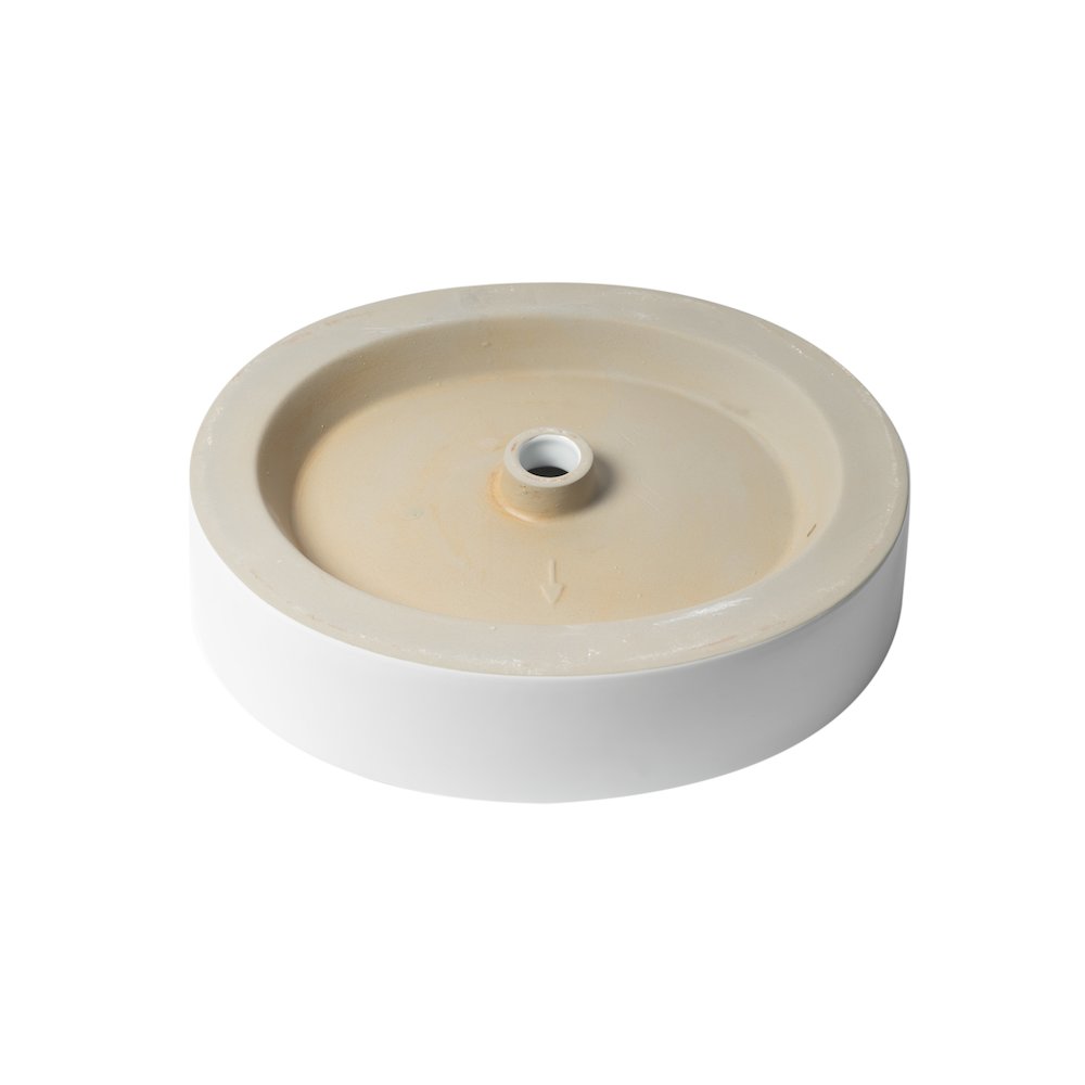 White 22" Oval Above Mount Ceramic Sink. Picture 2