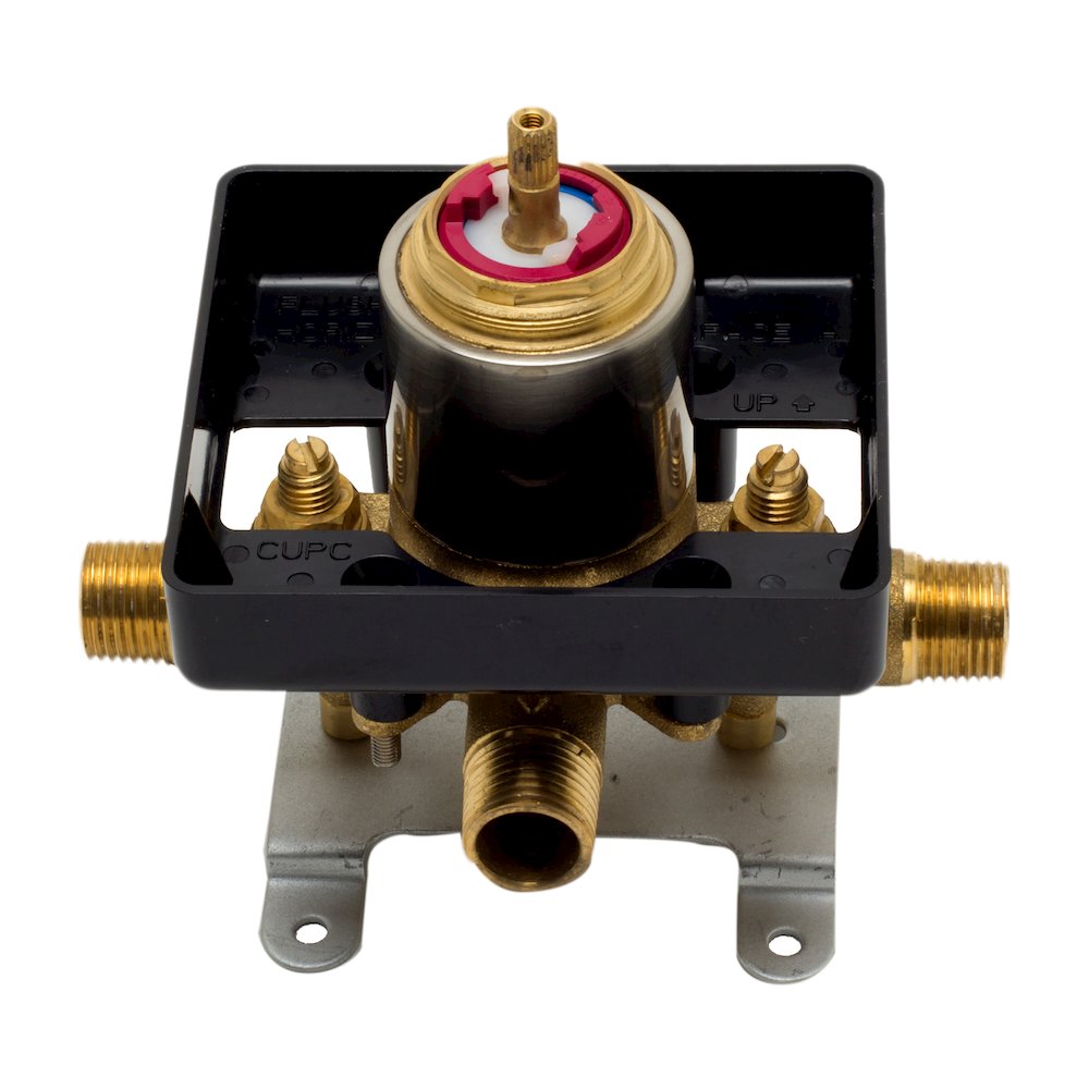 Brushed Nickel Pressure Balanced Round Shower Mixer. Picture 2