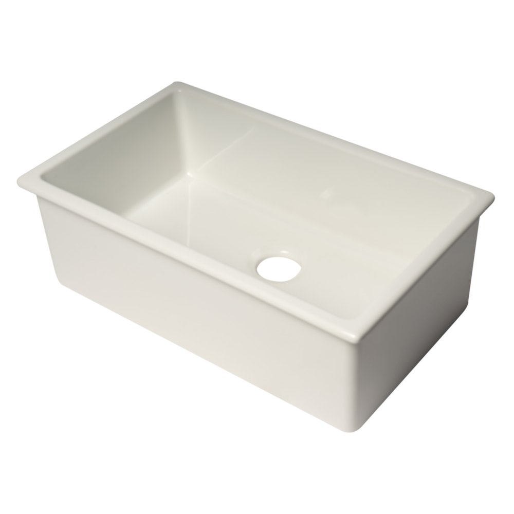 30" White Undermount / Drop In Fireclay Kitchen Sink. Picture 1