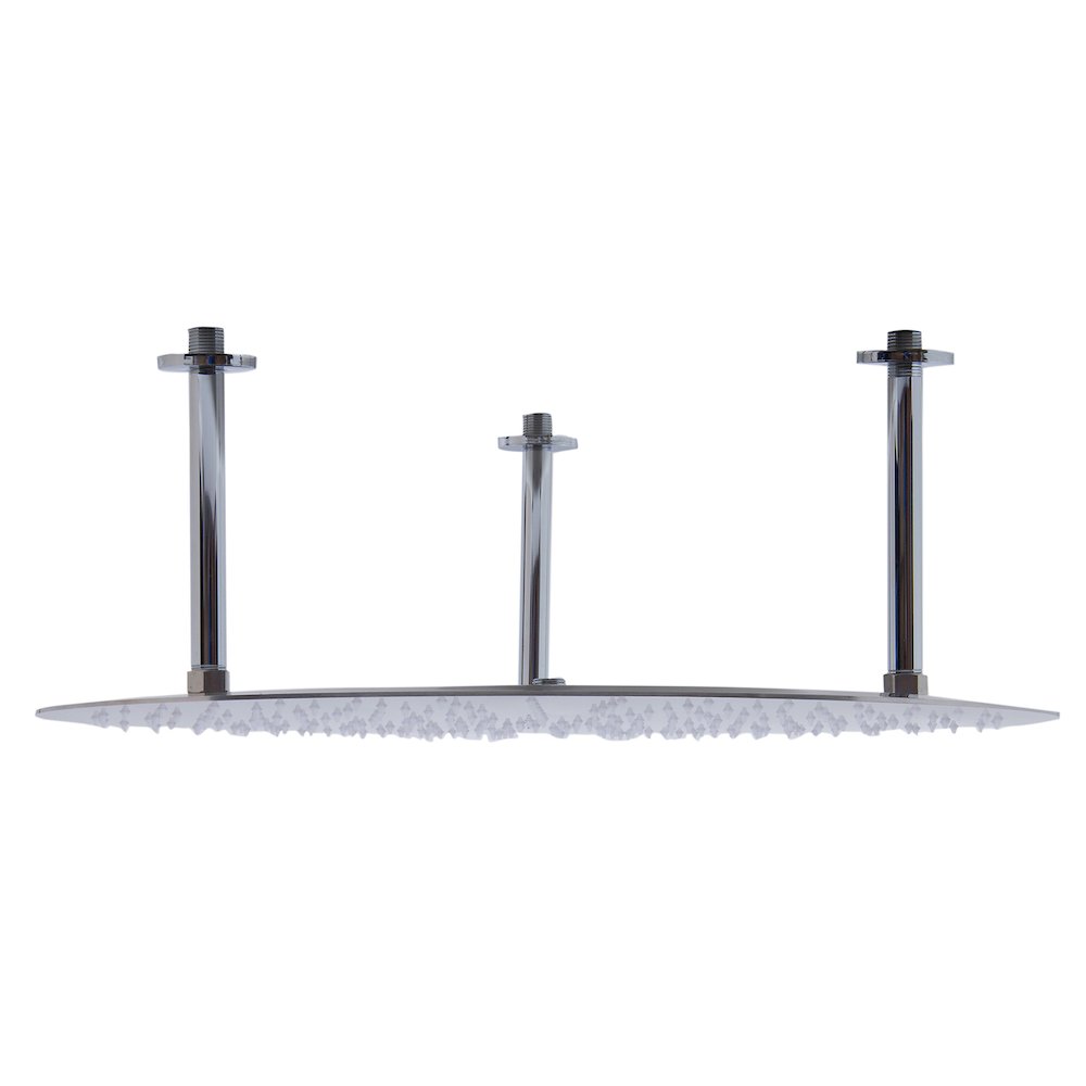24" Round Brushed Solid Stainless Steel Ultra Thin Rain Shower Head. Picture 2