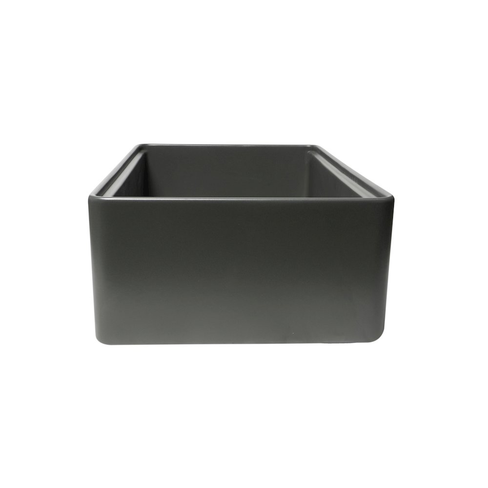 Grey Matte Workstation 33" x 20" Single Bowl Step Rim Fireclay Farm Sink. Picture 7