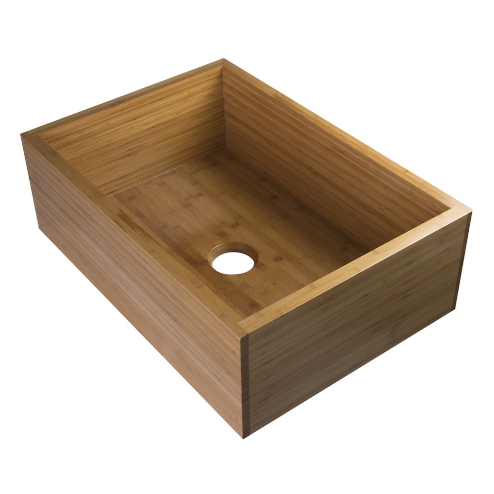 30" Single Bowl Bamboo Kitchen Farm Sink. Picture 1