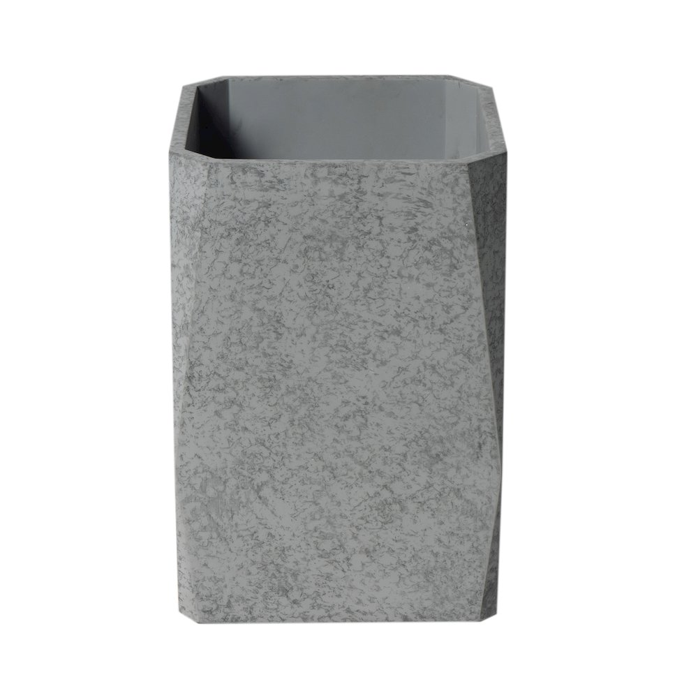 12" x 8" Concrete Gray Matte Waste Bin for Bathrooms. Picture 1