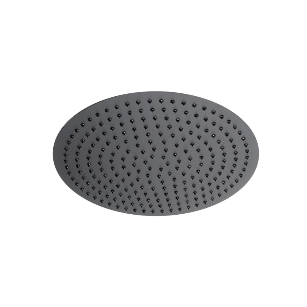 Matte Black Stainless Steel 16" Round Ultra-Thin Rain Shower Head. Picture 5