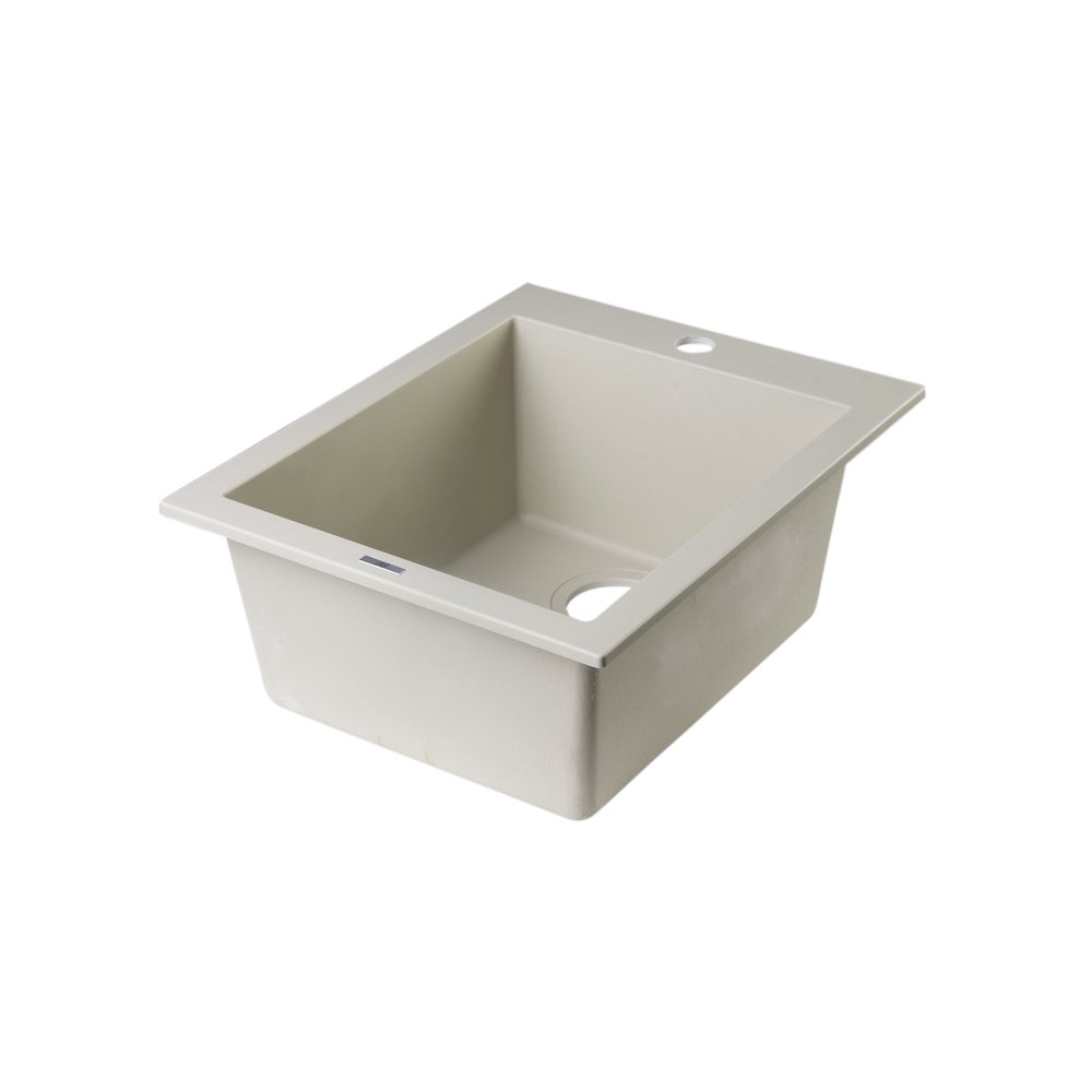 Biscuit 17" Drop-In Rectangular Granite Composite Kitchen Prep Sink. Picture 7