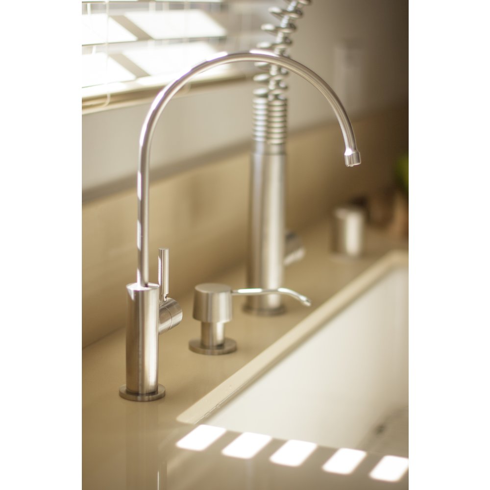 Solid Brushed Stainless Steel Modern Soap Dispenser. Picture 9