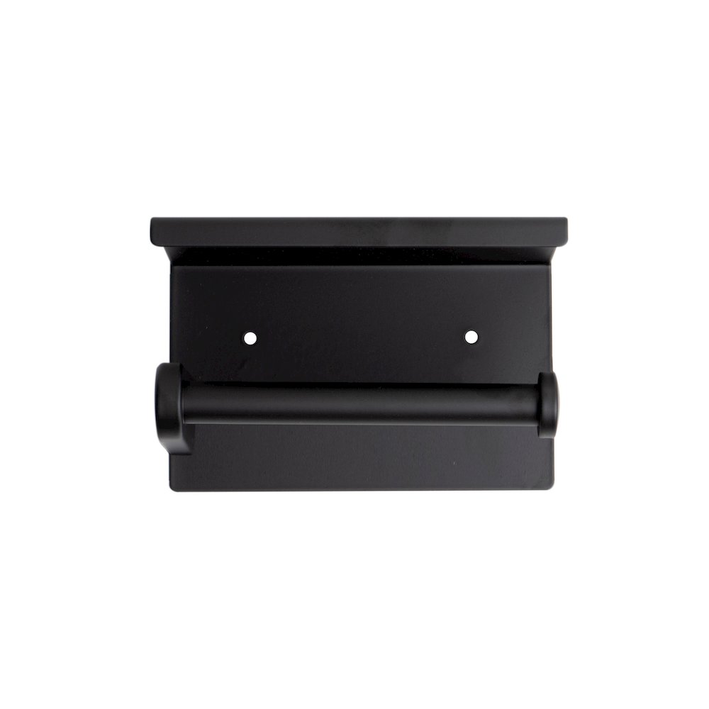 ALFI brand Black Matte Stainless Steel Toilet Paper Holder with Shelf. Picture 6